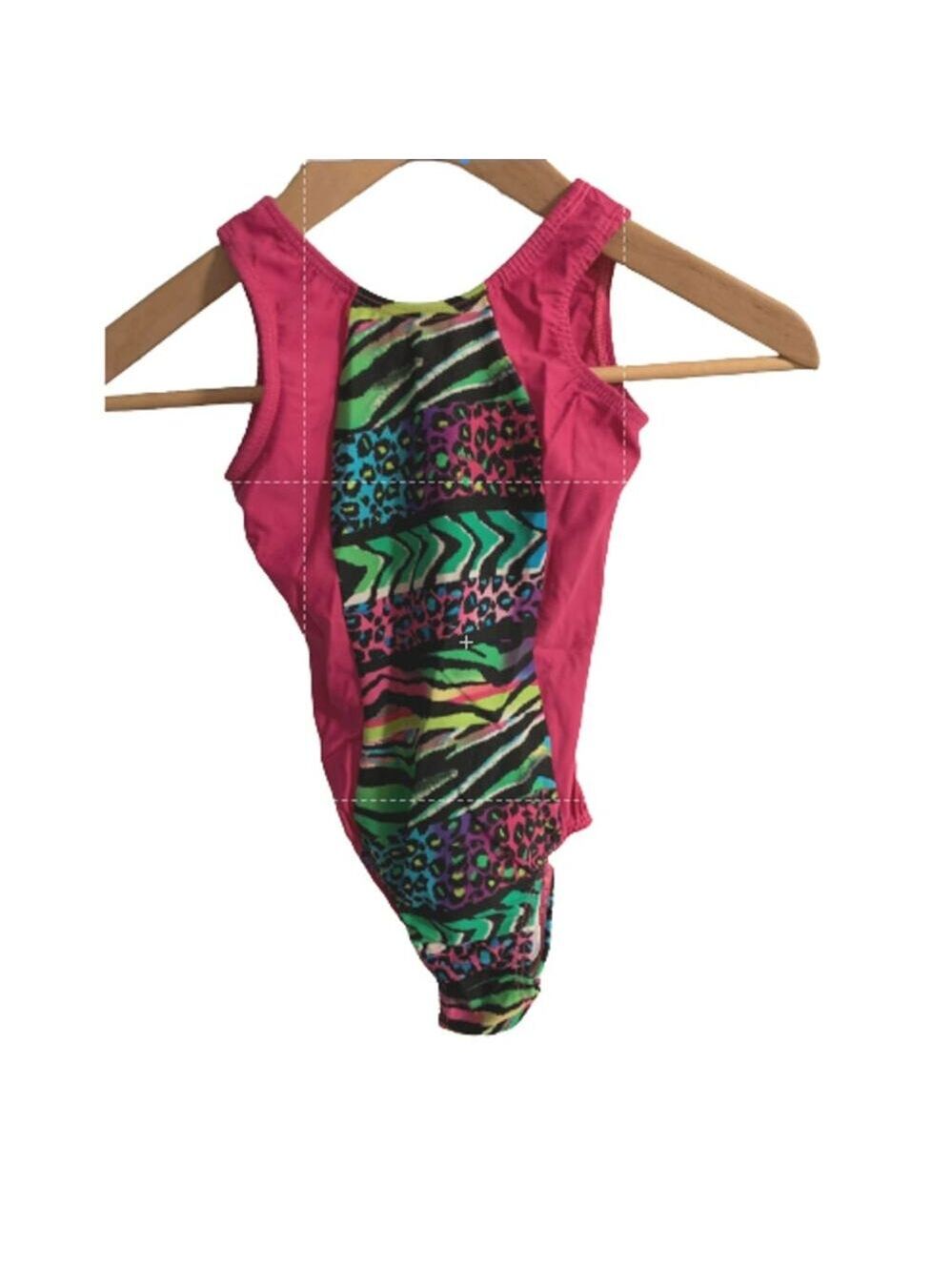 Look-it Activewear Leopard Neon Dance Suit Gymnastic Leotard Sport Pink Size M